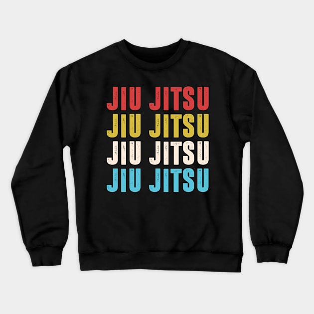 Retro Jiu Jitsu Crewneck Sweatshirt by funkyteesfunny